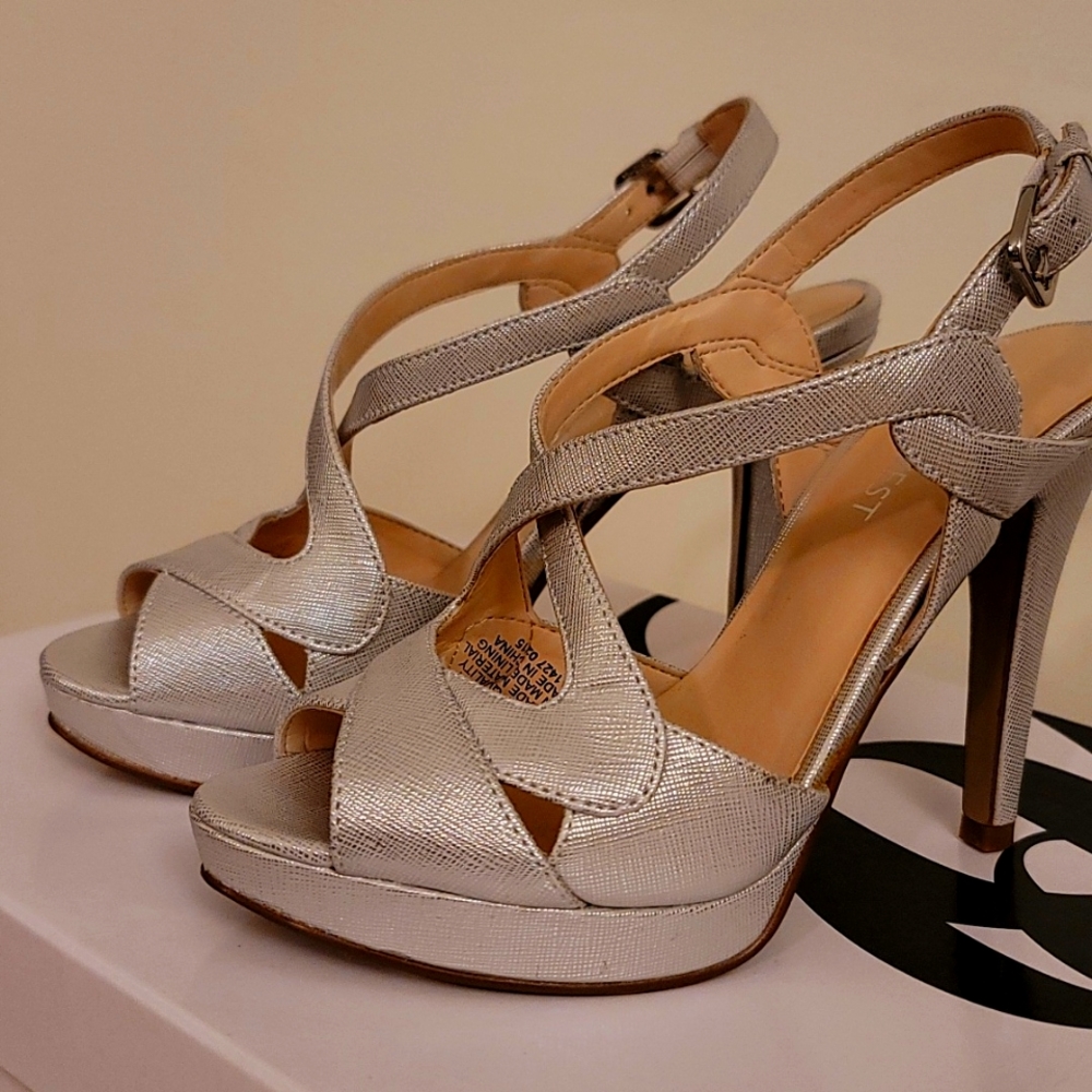 Nine West silver sandals